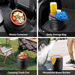 Foldable Car Trash Can - Leakproof Car Organizer and Storage Bag - 4L Multifunctional Car Trash Can - Waterproof, Odor-Free Car Trash Can with Lid - For Car/Home/Office - Black