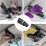 Glasses Clip Holder for Car Glasses - Universal Car Glasses Clip - Car Sunglasses Holder - 180 Degree Rotatable - Sunglass Visor - Also Suitable for Business Cards - For All Vehicle Models and Sun Visors - 2 Pieces