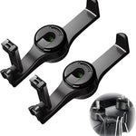 Car Seat Hooks - 2 Pieces - 2 In 1 Car Headrest Hooks - Multifunctional Car Seat Hook - 360° Rotation Front and Rear Seat Headrest Hook - Concealed Hook - Universal Car Hooks - Car Accessories - Black