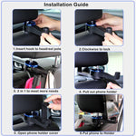 Car Seat Hooks - 2 Pieces - 2 In 1 Car Headrest Hooks - Multifunctional Car Seat Hook - 360° Rotation Front and Rear Seat Headrest Hook - Concealed Hook - Universal Car Hooks - Car Accessories - Black