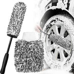 Rim Brush - Car Wheel Brush with Car Wash Glove - Microfiber Rim Brush - Tire Brush - Wheel Brush - Rim Cleaner - Car Rim Brush - Car Wheel Cleaning Brush - Detachable - Car Brush - Car Cleaning Set - Black
