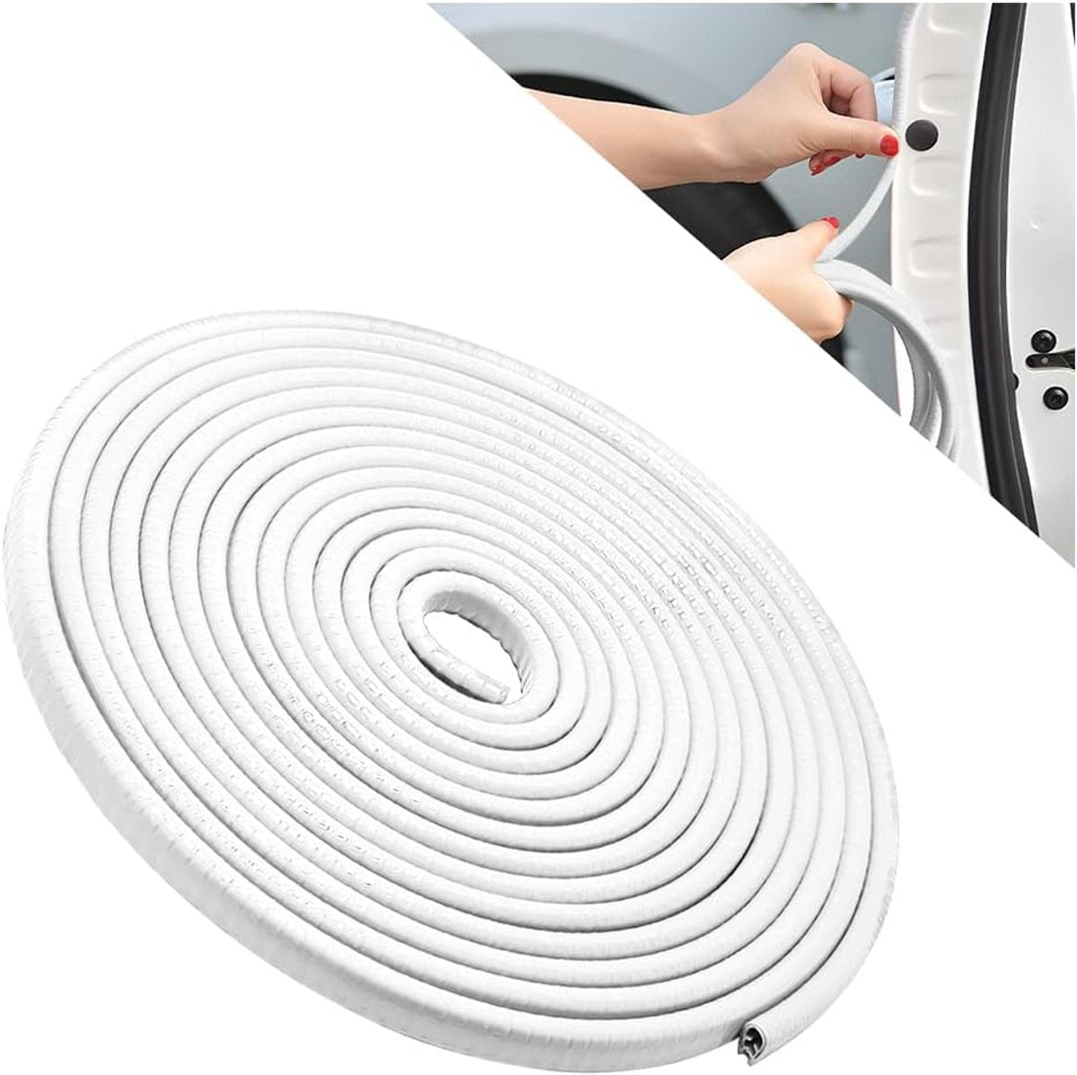 5m - Car Door Protector - Car Anti-Collision Sealing Strips - Car Door Edge Protectors - PVC Car Door Protector - Anti-Collision Strips - Protective Strip - Easy Installation - For Protection of Car and Vehicle Door Edges - White