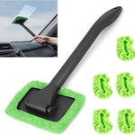Window Squeegee - Car Cleaning Supplies - Window Washer - Windshield Cleaning Tool with 5 Reusable Towels - Car Window Squeegee - Car Interior Window Cleaning Tools - Car Wash Brushes - Window Squeegee