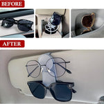 Sunglasses Holder for Car Sun Visor - 2 Pieces - Sunglasses Holder for Car Visor - Grey - Magnetic Leather Sunglasses Glasses Hanger Clip - Glasses Holder - for Car Sun Visor Accessories - Magnetic Glasses Holder - Visor Sunglasses Holder Clip