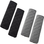 Seat Belt Covers - 4 Pieces - Seat Belt Cushion - Seat Belt Protector - Seat Belt Cover - Shoulder Covers - Car Seat Belt Cover - Shoulder Cover - Car Seat Belt Protector - Universal - Black + Gray - 27cm