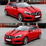 Car sticker - 6 pieces/3 pairs/1 set - Stripe side sticker - Graphic sticker - PET - Black - For car decoration