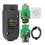 VCDS HEX-V2 OBD2 Diagnostic Cable for VW Audi Skoda Seat VAG Cars, USB Interface Scanner with VCDS Software, Unlimited VINs, Multi-Language