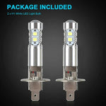 H1 LED Headlight Bulbs High and Low Beam Fog Lights 100W 6000K Conversion Kit 2x