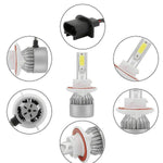 (2-pack) H13/9008 LED Headlight (Low Beam and High Beam) C6 Conversion Kit, 72W 8500LM 6500K Cool White Light