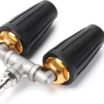 Dual Turbo Nozzle Pressure Washer, 360° Rotating Turbo Nozzle For Power Washer with 1/4"" Quick Connector, 2.5 Orifice Twin Turbo Nozzle, 4-6 GPM, 4000 PSI Max(Black), SP02-N02Black
