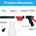 Car Foam Gun,    - Adjustable Ratio Dial Car Snow Soap Gun Fit Low Water Pressure Universal Standard Garden Hose, Blaster Car Washer Sprayer for Home Garden Use