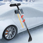 3-in-1 Snow Brush and Ice Scraper for Car Windows - Extendable Snow Remover - 360° Rotating Snow Brush and Ice Scraper with Long Handle (Gray)