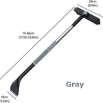 3-in-1 Snow Brush and Ice Scraper for Car Windows - Extendable Snow Remover - 360° Rotating Snow Brush and Ice Scraper with Long Handle (Gray)