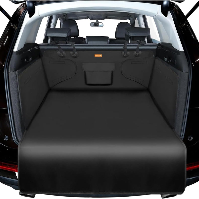 Dog Blanket Car Back Seat - Dog Trunk Liner - Non-Slip & Waterproof Backseat Cover for Pets - Durable Washable Trunk Liner for Travel - Suitable for Small and Medium Cars and Trucks - Black