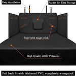 Dog Blanket Car Back Seat - Dog Trunk Liner - Non-Slip & Waterproof Backseat Cover for Pets - Durable Washable Trunk Liner for Travel - Suitable for Small and Medium Cars and Trucks - Black