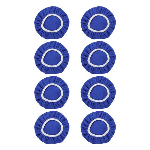 JWDX Cleaning Brush Clearance, 8Pack Car Polisher Pad Bonnet (5 to 6 Inches) Soft Microfiber Polishing Bonnet Buffing Pad Cover Blue