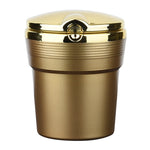 JWDX Storage Containers Clearance, Car Ashtray Cup Holder Led Portable Car Truck with Lid Suitable for Home Car Ashtray Gold