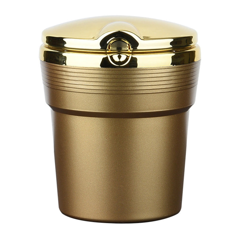 JWDX Storage Containers Clearance, Car Ashtray Cup Holder Led Portable Car Truck with Lid Suitable for Home Car Ashtray Gold