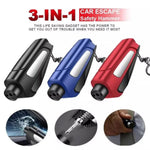 In 1 Car Window Glass Breaker Blue a JWDX, 1x Car Window Breaker Car Hammer Mini Window Belt Cutting Multi Functional Escape Hammer God Device Car Emergency Kit One Size Blue