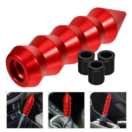 Universal Aluminium Gear Shift Knob with Adapters — Red