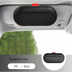Glasses case - car glasses frame - sun visor sunglasses holder - car glasses case - multifunctional storage box - car storage accessories - hanging glasses case - with mounting clip - storage of glasses, sunglasses, cards (17*7.6cm - black)