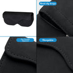 Sunglasses Holder for Car Sun Visor, Leather Auto Eyeglasses Storage Case with Hidden Closure, Protective Glasses Organizer Box, Vehicle Visor Accessories for Woman Man Black