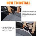 Car Steering Wheel Lock, Seat Belt Lock, Anti-Theft Device, Small and Light-Weight, Multi-Functional, Fit Most Vehicle, SUV, Golf Cart Security (Black)