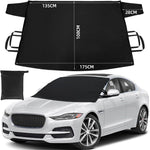 Windshield Cover for Ice and Snow - Universal Fit for Car, SUV, Truck, Heavy Duty 600D Oxford Fabric Frost Protector for Ice & Sleet, Includes Anti-Theft Straps, Medium (69"x42")