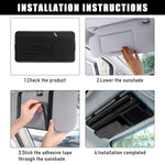 Car Sun Visor Organizer, Soft Leather Surface Eyeglasses Note Card Holder Car Storage Bag, Scratch-Resistant Waterproof Auto Sunshade Organizer Bag, Car Accessories (Black)