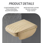 Car Center Console Cover, Leather Car Armrest Box Cover, 12.5" x 8.6" x 1.9" Arm Rest Pad with Pockets, Soft Auto Armrest Storage Box Protector, Universal Interior Car Accessories (Beige)