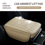 Car Center Console Cover, Leather Car Armrest Box Cover, 12.5" x 8.6" x 1.9" Arm Rest Pad with Pockets, Soft Auto Armrest Storage Box Protector, Universal Interior Car Accessories (Beige)