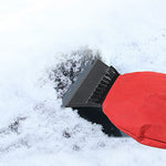 Waterproof Ice Scraper Mitten Snow Remover Glove with Lined of Thick Fleece for Car Windshield  Shovel  Clearing Tool(Red)
