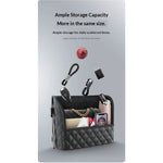 Car Purse Holder - Durable Leather Seat Back Organizer, Front Seat Storage Barrier, Pet & Kids Driver Storage Netting Pouch （Classic）
