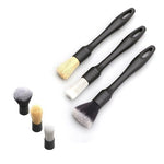 3Pcs Car Detailing Brush Kit Interior, Soft Boar Hair Detail Brush Set, Auto Detailing No Scratch Microfiber Wheel Cleaning Brush for Cleaning Dashboard, Air Vents,