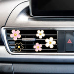 6 Pcs Daisy Flower Air Vent Clip Accessories Air Conditioning Outlet Clip Car Air Freshener Dashboard Accessories Charm Car Inter Decor(3 cm, 3.3 cm,Black, Pink, White)