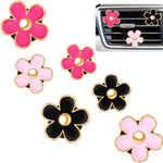 6 Pcs Daisy Flower Air Vent Clip Accessories Air Conditioning Outlet Clip Car Air Freshener Dashboard Accessories Charm Car Inter Decor(3 cm, 3.3 cm,Red, Pink, Black)