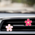 6 Pcs Daisy Flower Air Vent Clip Accessories Air Conditioning Outlet Clip Car Air Freshener Dashboard Accessories Charm Car Inter Decor(3 cm, 3.3 cm,Red, Pink, Black)