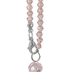 Crystal Flower Car Rear View Mirror Pendant - Pink Crystal Beads Charm Decor for Women Interior