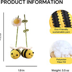 Crochet Bee Car Rear View Mirror Holder, Cute Bumblebee Hanging Ornament, Gift for Bee Lovers, Crochet Lovely Bag Ornament, Automotive Interior Decorations