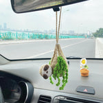 Crochet Sloth Car Rear View Mirror Holder, Cute Hanging Ornament, A Gift for Lovers Hanging, Lovely Bag Automotive Interior Decorations