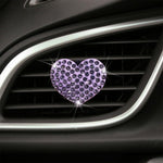 2 Pack Accessories, Crystal Cross & Heart Car Vent Clip Air Freshener, Diamond Car Decoration Essentials for Women (Purple)