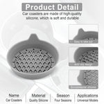 Car Cup Holder Coaster, Silicone Cup Holder Insert, Universal Non-Slip Cup Holders, Car Accessories Interior for Women and Man 4 Pack Gray