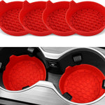 Car Cup Holder Coaster, Silicone Cup Holder Insert, Universal Non-Slip Cup Holders, Car Accessories Interior for Women and Man 4 Pack Red