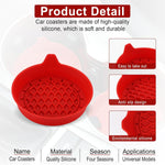 Car Cup Holder Coaster, Silicone Cup Holder Insert, Universal Non-Slip Cup Holders, Car Accessories Interior for Women and Man 4 Pack Red