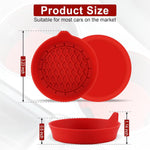 Car Cup Holder Coaster, Silicone Cup Holder Insert, Universal Non-Slip Cup Holders, Car Accessories Interior for Women and Man 4 Pack Red