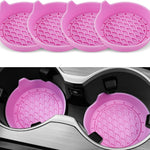 Car Cup Holder Coaster, Silicone Cup Holder Insert, Universal Non-Slip Cup Holders, Car Accessories Interior for Women and Man 4 Pack Pink