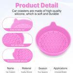 Car Cup Holder Coaster, Silicone Cup Holder Insert, Universal Non-Slip Cup Holders, Car Accessories Interior for Women and Man 4 Pack Pink