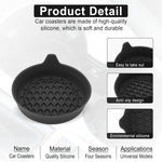 Car Cup Holder Coaster, Silicone Cup Holder Insert, Universal Non-Slip Cup Holders, Car Accessories Interior for Women and Man 4 Pack Black