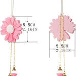 Daisy Car Hanging Ornaments for Women Girls Cute Sunflower Car Rear View Mirror Hanging Charms Automotive Interior Aesthetic Decoration Accessories Gift (White & Red)