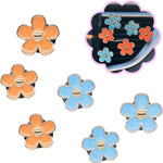 Flower Car Accessories,6pcs Daisy Car Air Freshener Vent Clips,3.3cm/3cm Blue Orange Flowers Decor,Refillable Diffusers for Women